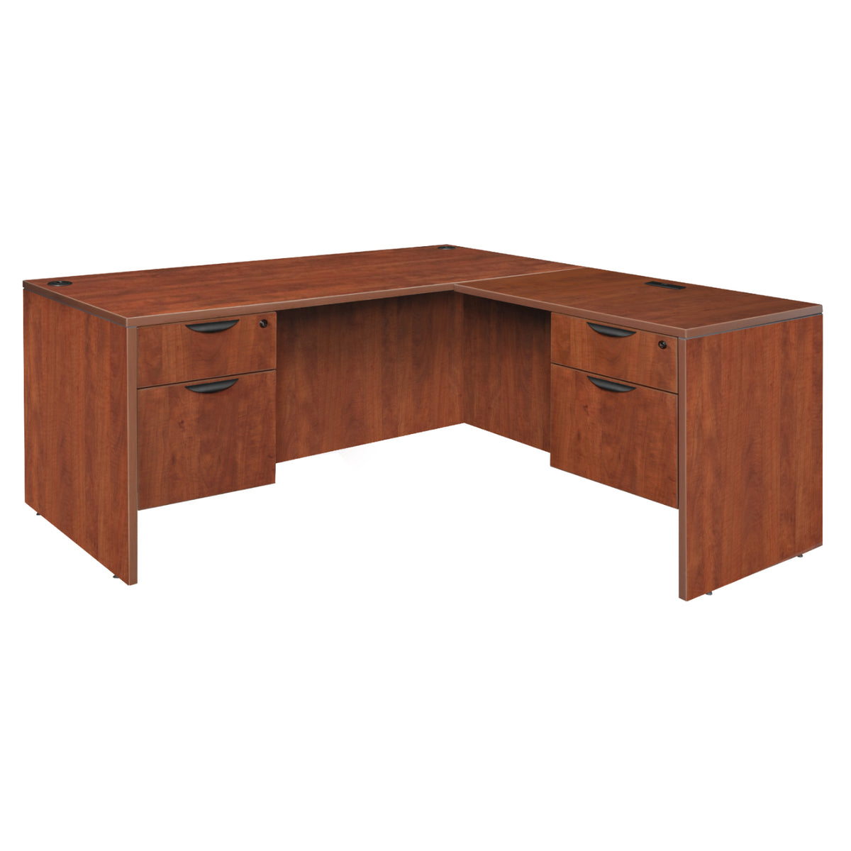 Legacy Collection 66" Double Pedestal L-Desk with 35" Return