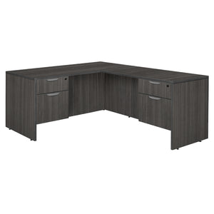 Legacy Collection 71" Double Pedestal L-Desk with 47" Return