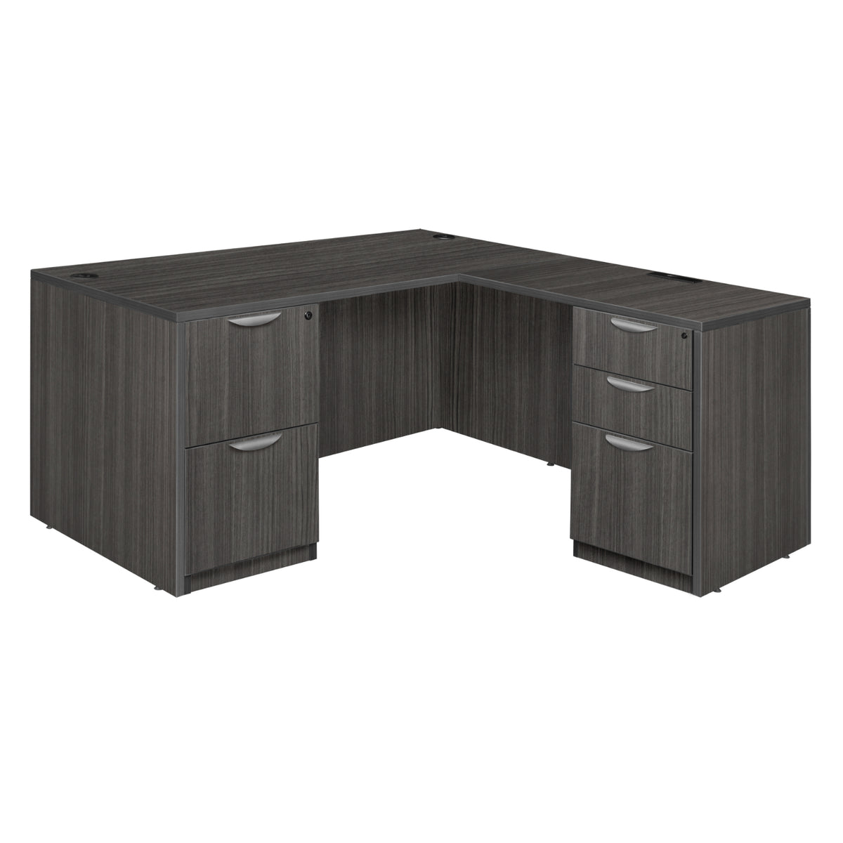 Legacy Collection 60" Double Full Pedestal L-Desk with 35" Return