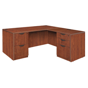 Legacy Collection 60" Double Full Pedestal L-Desk with 35" Return