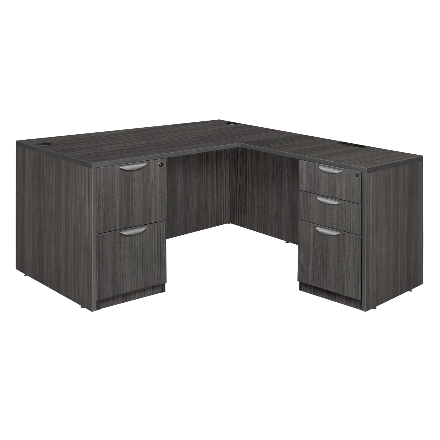 Legacy Collection 66" Double Full Pedestal L-Desk with 35" Return