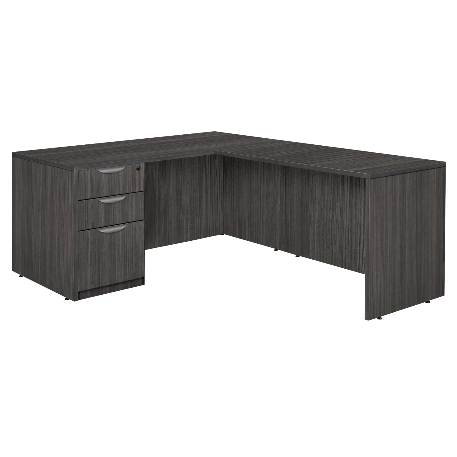 Legacy Collection 66" Single Full Pedestal L-Desk with 47" Return