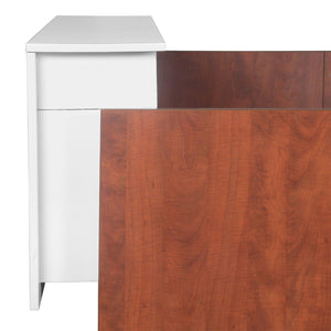 Legacy Collection Single Pedestal Reception Desk with White Transaction Top