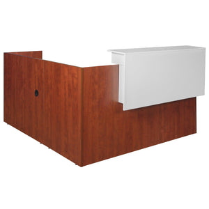Legacy Collection Double Full Pedestal Reception Desk with White Transaction Top