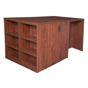 Legacy Collection Stand Up 2 Lateral File/Storage Cabinet/Desk Quad with Bookcase End