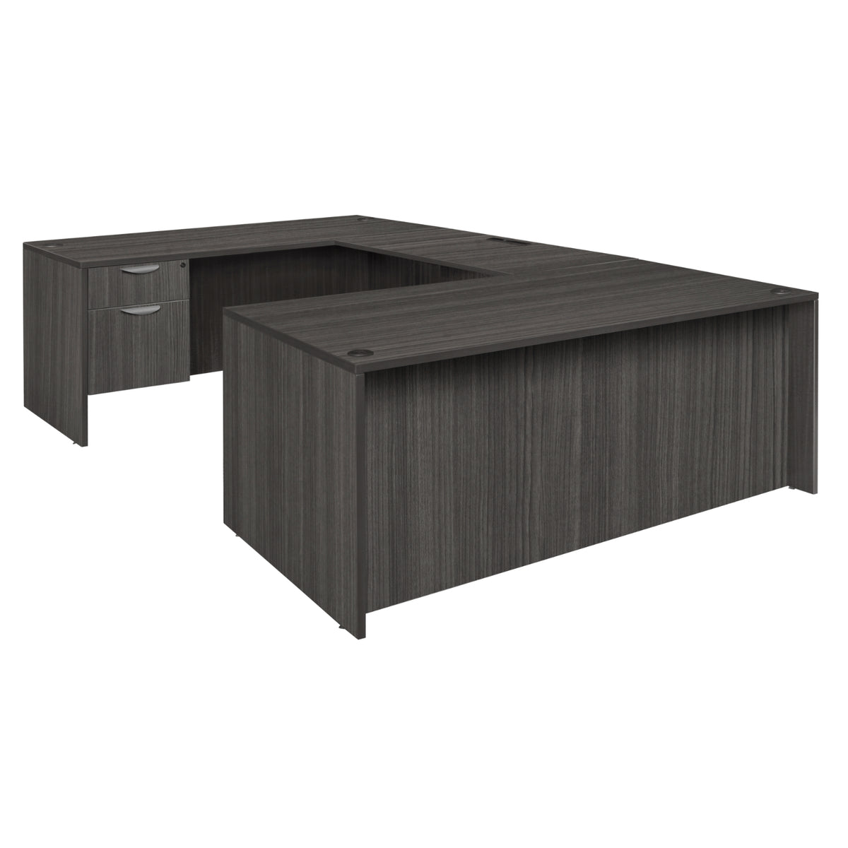 Legacy Collection 71" Double Pedestal U-Desk with 47" Bridge