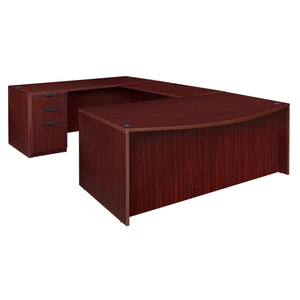 Legacy Collection 71" Bow Front Double Full Pedestal U-Desk