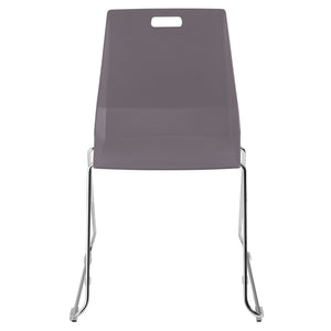 LuvraFlex Sled-Base Stack Chair, Charcoal Poly Back/Seat, Chrome Frame