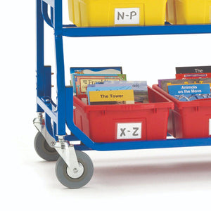 Library on Wheels with 9 LargeTubs with Lids