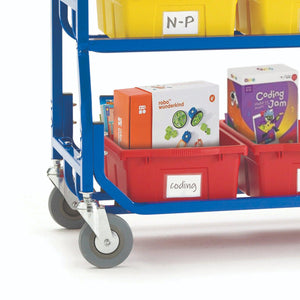 Library on Wheels with 9 LargeTubs with Lids
