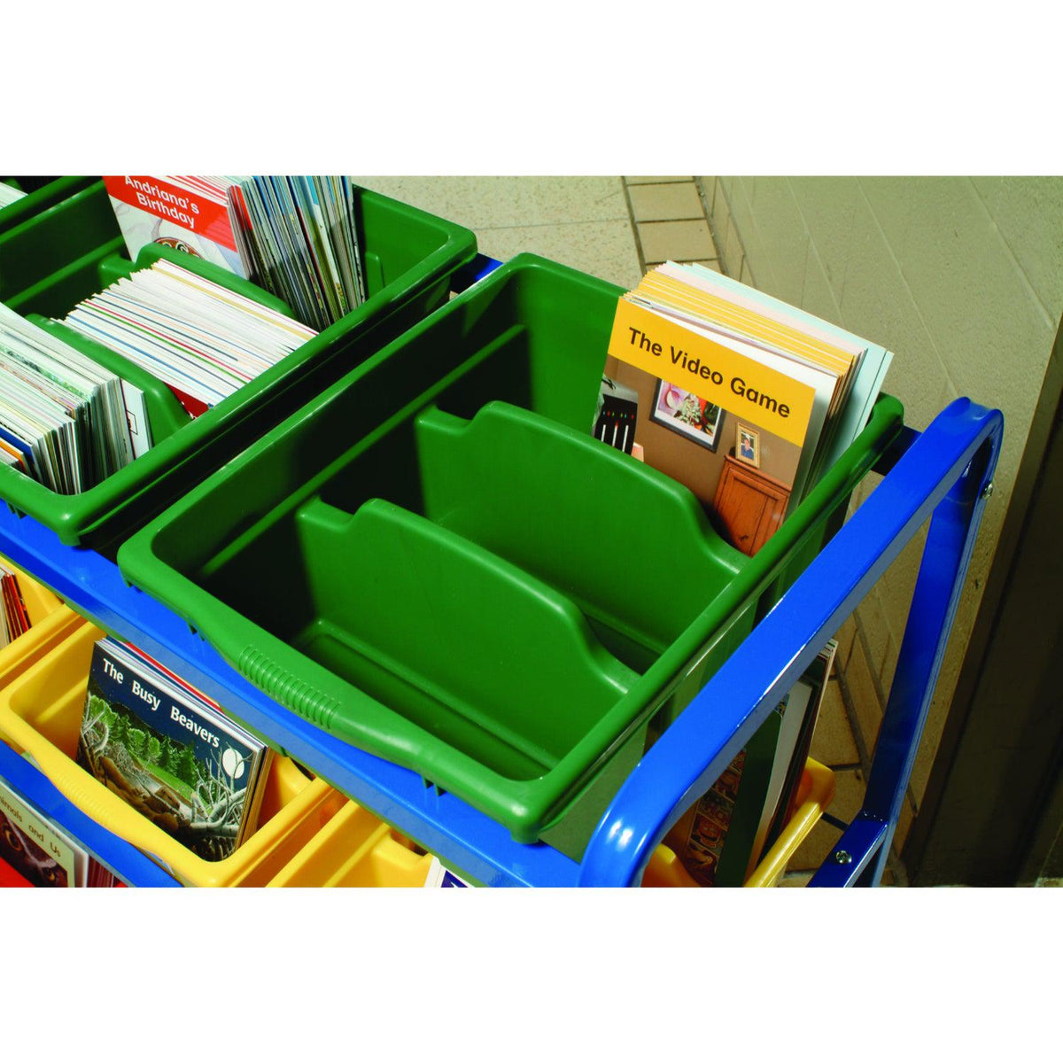 Library on Wheels with 9 Large Tubs