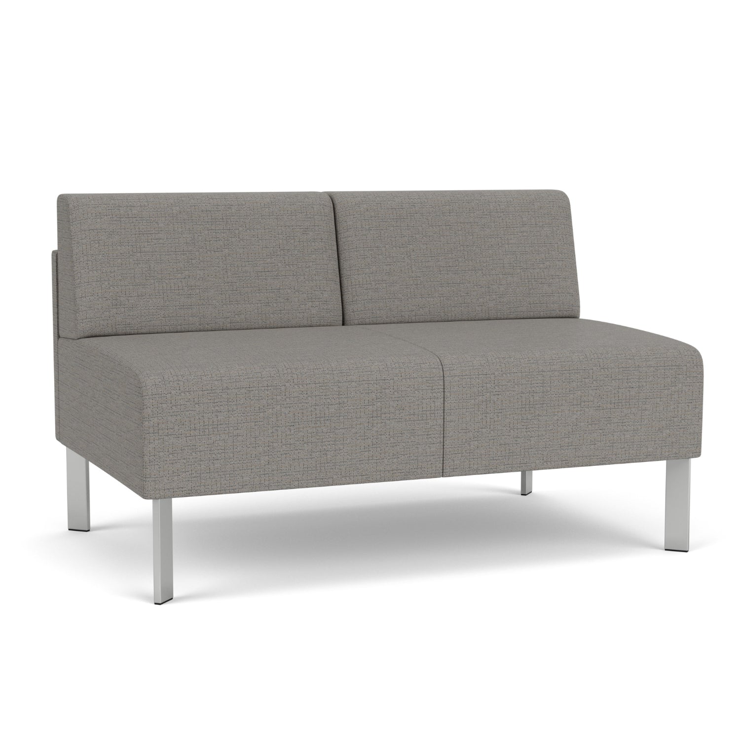 Luxe Collection Reception Seating, Armless Loveseat, Designer Fabric Upholstery, FREE SHIPPING