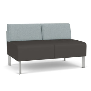 Luxe Collection Reception Seating, Armless Loveseat, Healthcare Vinyl Upholstery, FREE SHIPPING