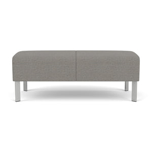 Luxe Collection Reception Seating, 2 Seat Bench, Designer Fabric Upholstery, FREE SHIPPING