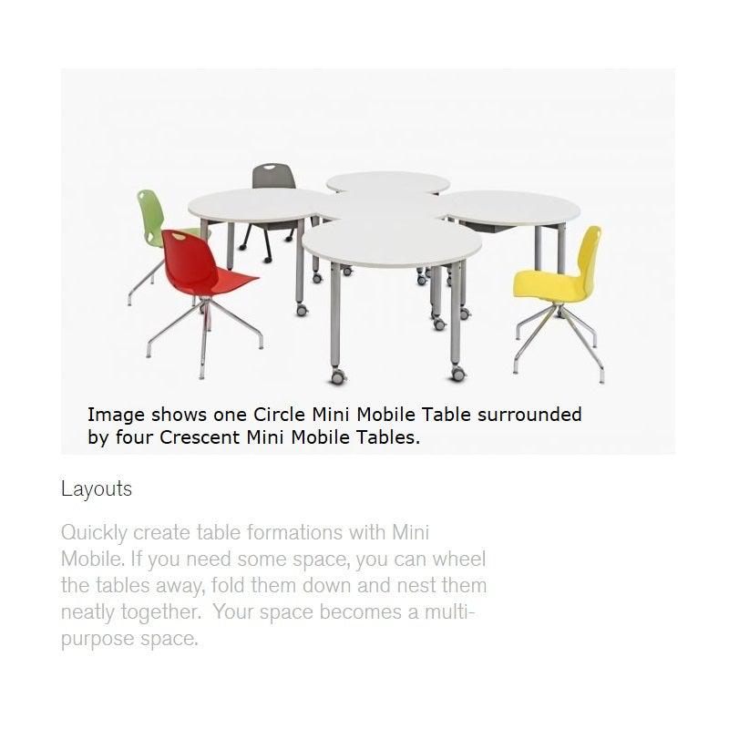 Muzo Kite® Mini Mobile Flip-Top Folding/Nesting Table, 42" Full Circle, 29" H