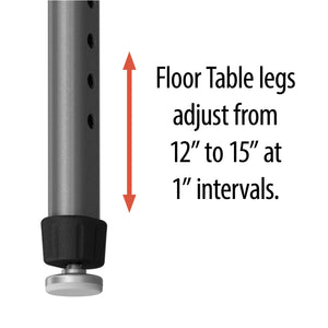 Adjustable Height Floor Activity Table with White Dry-Erase Markerboard Top, 48" Round