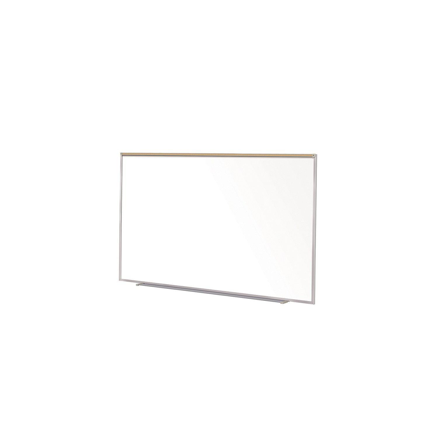 Proma 5' High Magnetic Porcelain Projection Whiteboard with Detachable Marker Tray and Maprail, 5' H x 8' W