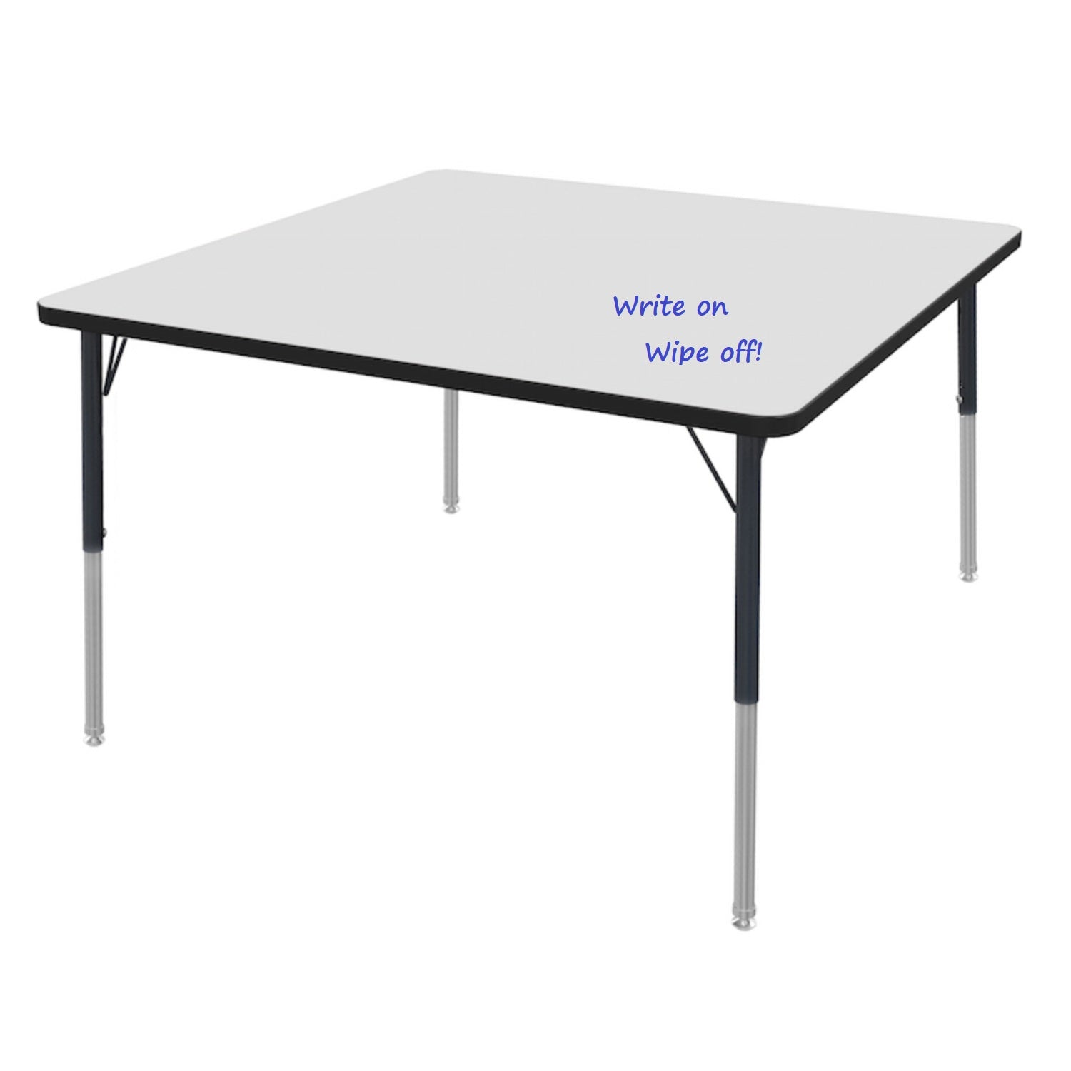 MG Series Adjustable Height Activity Table with White Dry Erase Markerboard Top, 36" x 36" Square