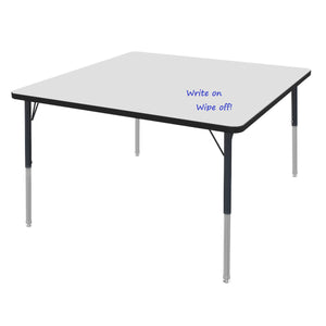 MG Series Adjustable Height Activity Table with Dry Erase Laminate Markerboard Top, 36" x 36" Square