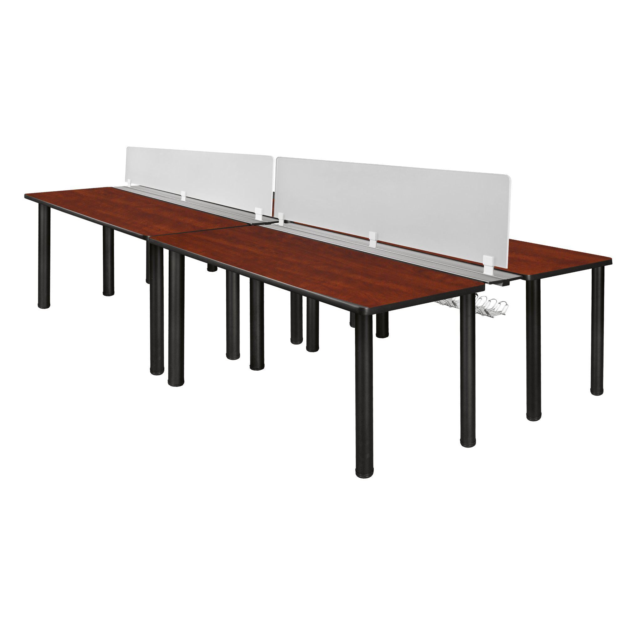 Kee 120" x 58" Double Benching System with Privacy Divider