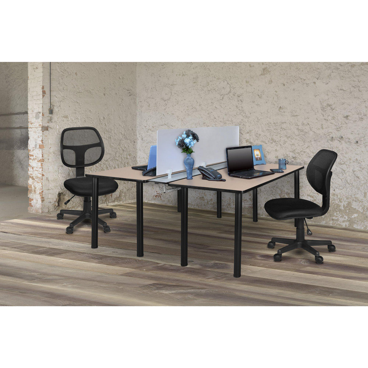 Kee 66" x 58" Benching Station with Privacy Divider