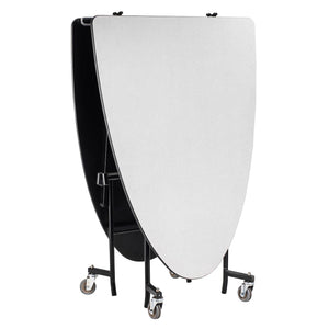 Mobile Shape Cafeteria Table, 10' Elliptical, MDF Core, Black ProtectEdge, Textured Black Frame