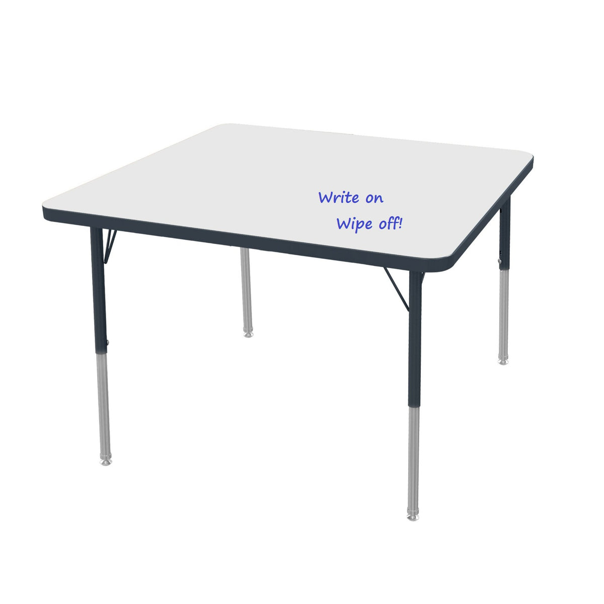 MG Series Adjustable Height Activity Table with Dry Erase Laminate Markerboard Top, 48" x 48" Square