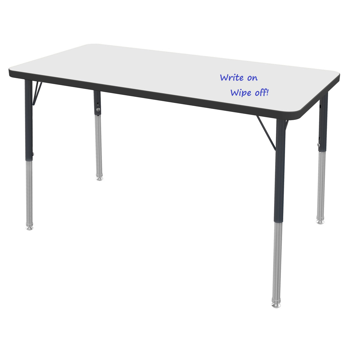 MG Series Adjustable Height Activity Table with Dry Erase Laminate Markerboard Top, 24"x 48" Rectangle