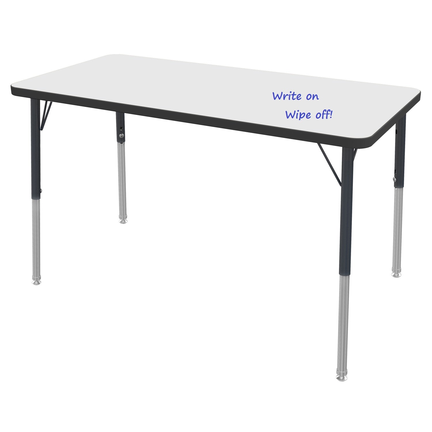 MG Series Adjustable Height Activity Table with Dry Erase Laminate Markerboard Top, 24"x 48" Rectangle
