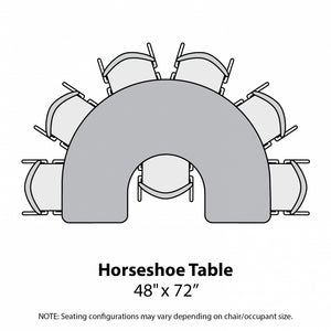 MG Series Adjustable Height Activity Table, 48" x 72" Horseshoe