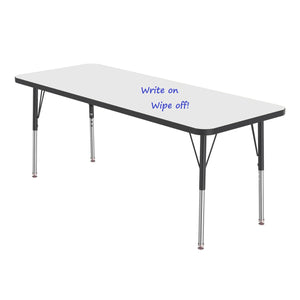 MG Series Adjustable Height Activity Table with White Dry Erase Markerboard Top, 24" x 60" Rectangle