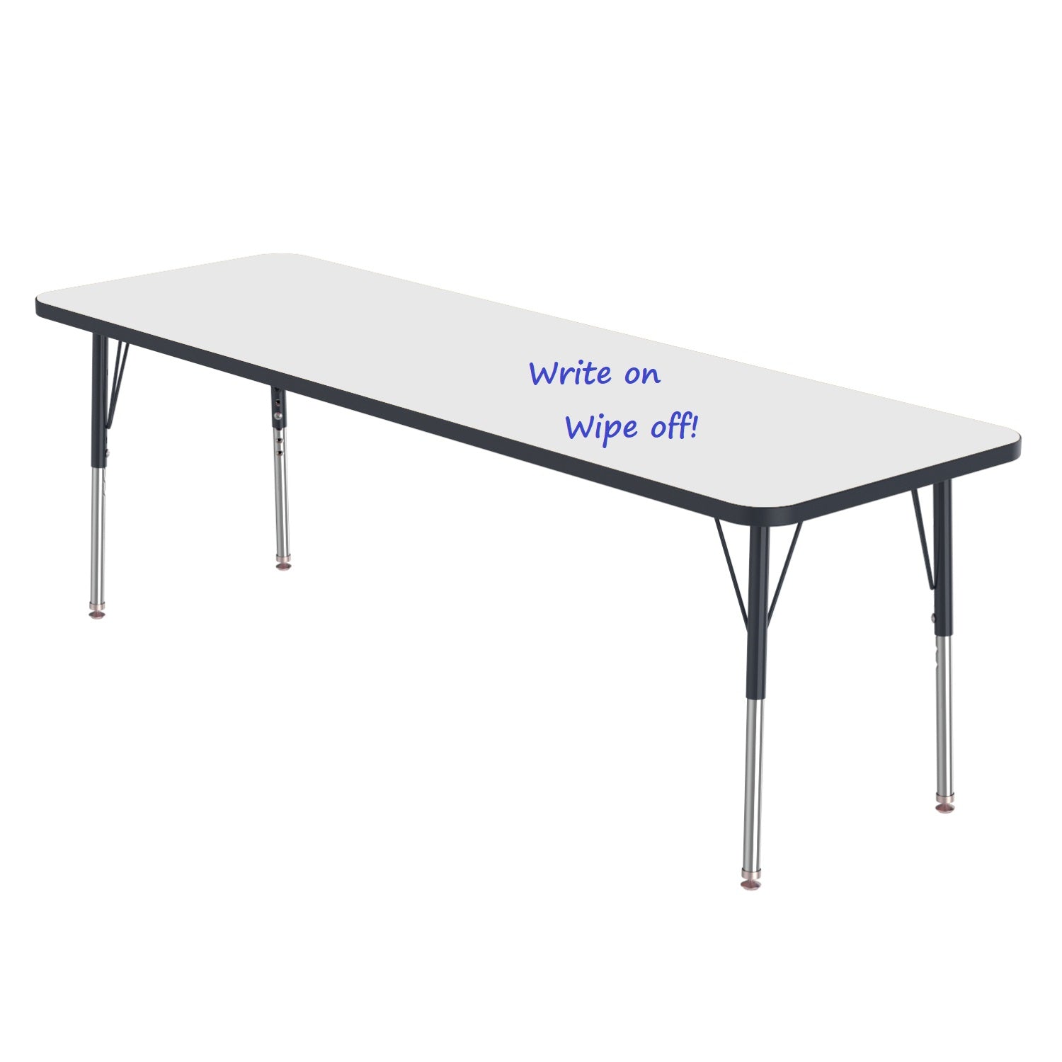 MG Series Adjustable Height Activity Table with Dry Erase Laminate Markerboard Top, 24" x 72" Rectangle