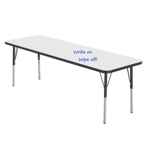 MG Series Adjustable Height Activity Table with White Dry Erase Markerboard Top, 24" x 72" Rectangle