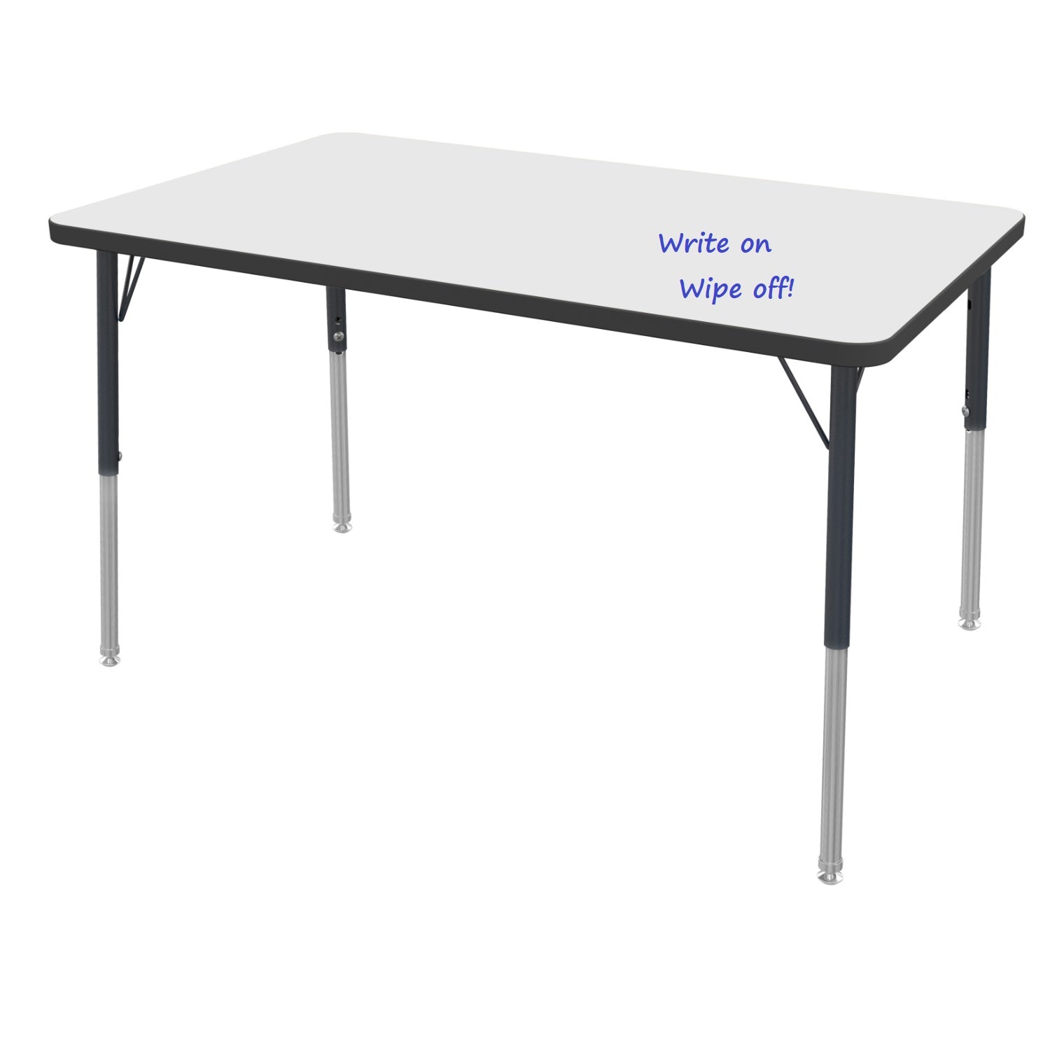 MG Series Adjustable Height Activity Table with White Dry Erase Markerboard Top, 30" x 48" Rectangle