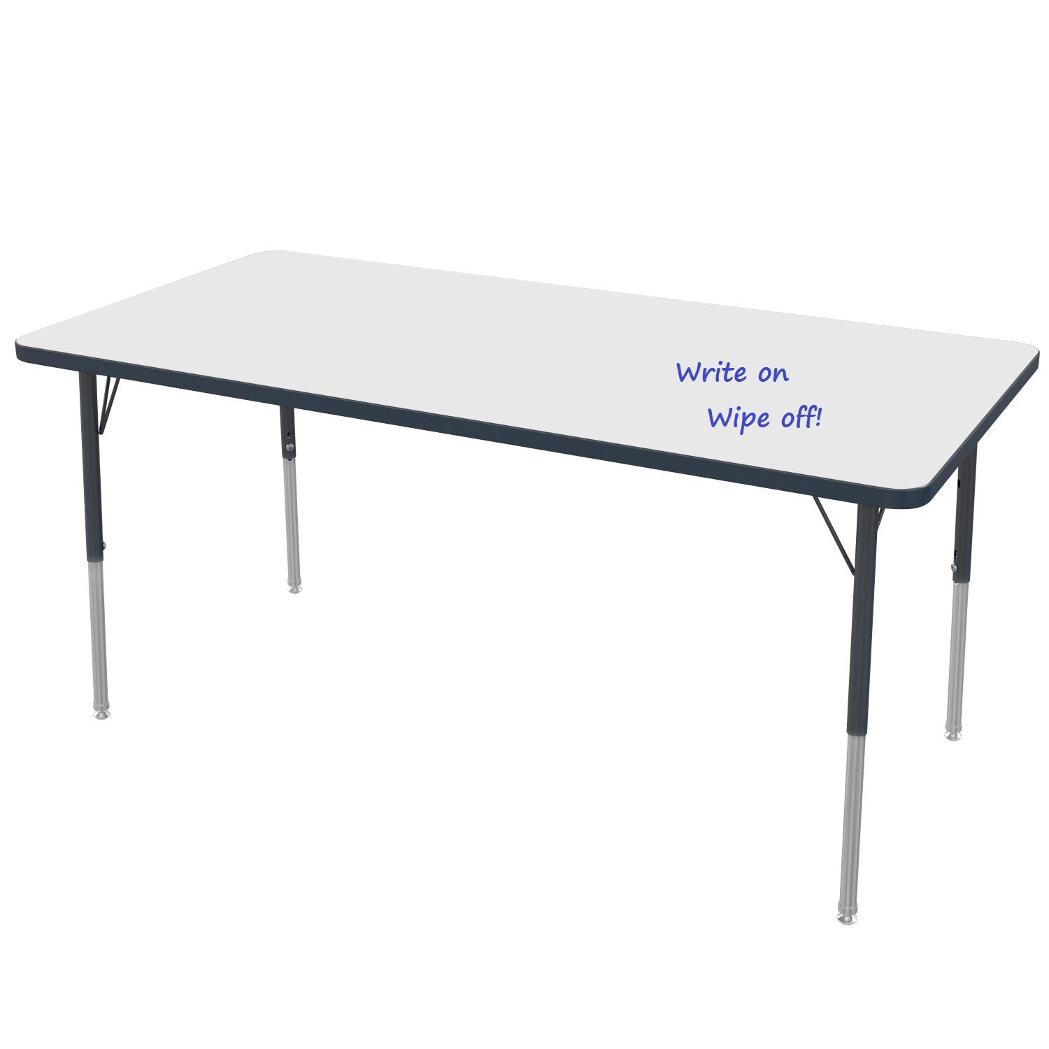 MG Series Adjustable Height Activity Table with Dry Erase Laminate Markerboard Top, 30" x 60" Rectangle