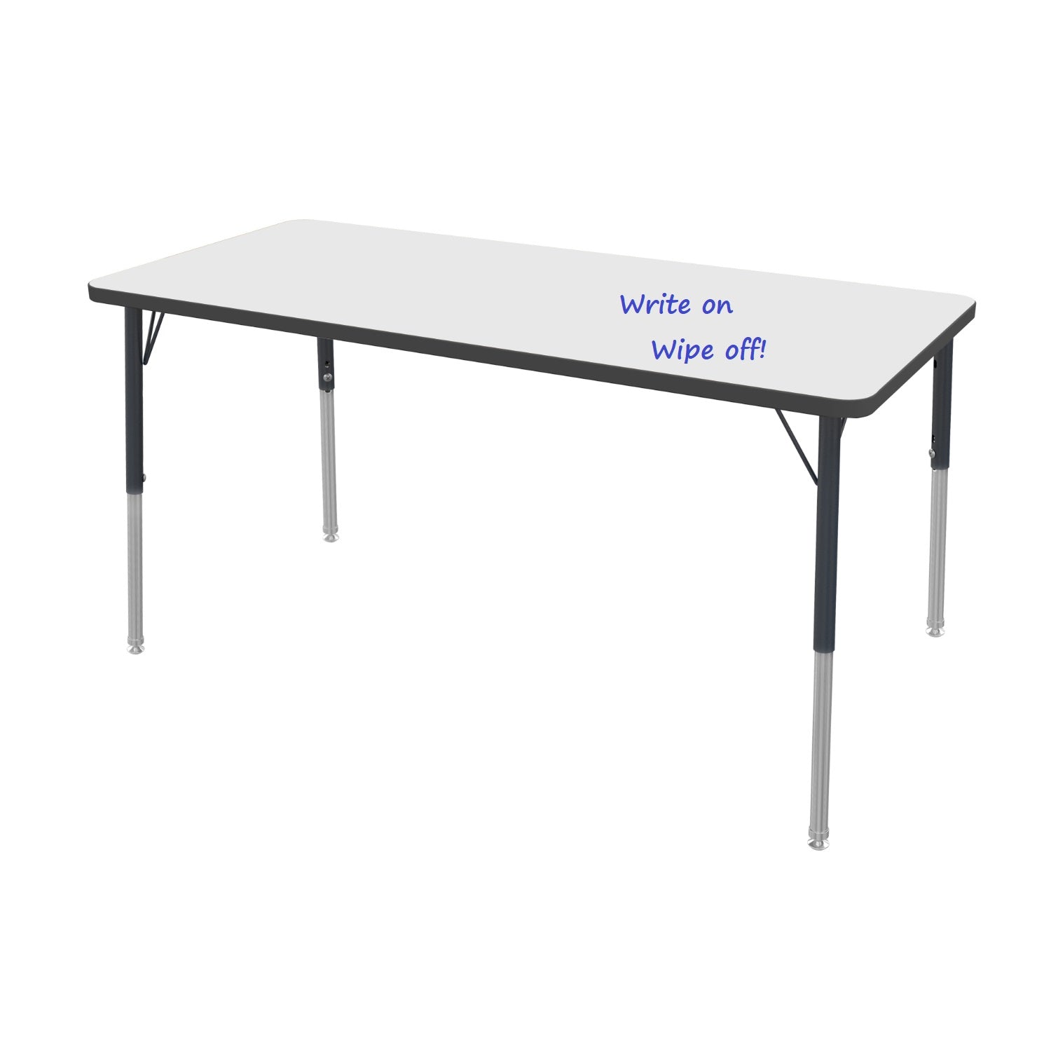 MG Series Adjustable Height Activity Table with Dry Erase Laminate Markerboard Top, 30" x 72" Rectangle