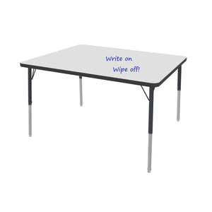 MG Series Adjustable Height Activity Table with White Dry Erase Markerboard Top, 36"x 48" Rectangle