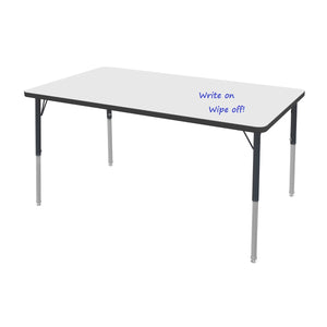 MG Series Adjustable Height Activity Table with Dry Erase Laminate Markerboard Top, 36" x 72" Rectangle