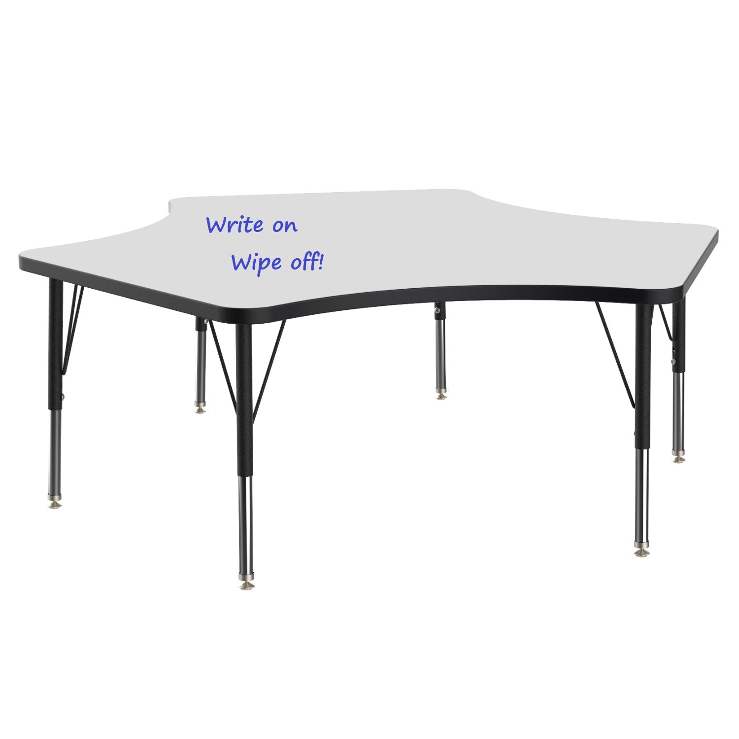 MG Series Adjustable Height Activity Table with White Dry Erase Markerboard Top, 60" x 60" Delta