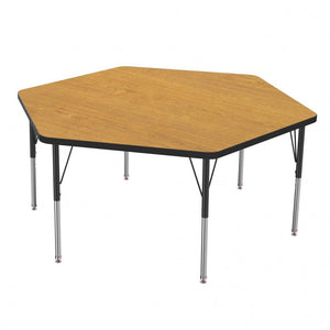 MG Series Adjustable Height Activity Table, 54.5" x 48" Hexagon