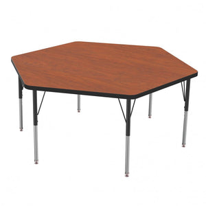 MG Series Adjustable Height Activity Table, 54.5" x 48" Hexagon