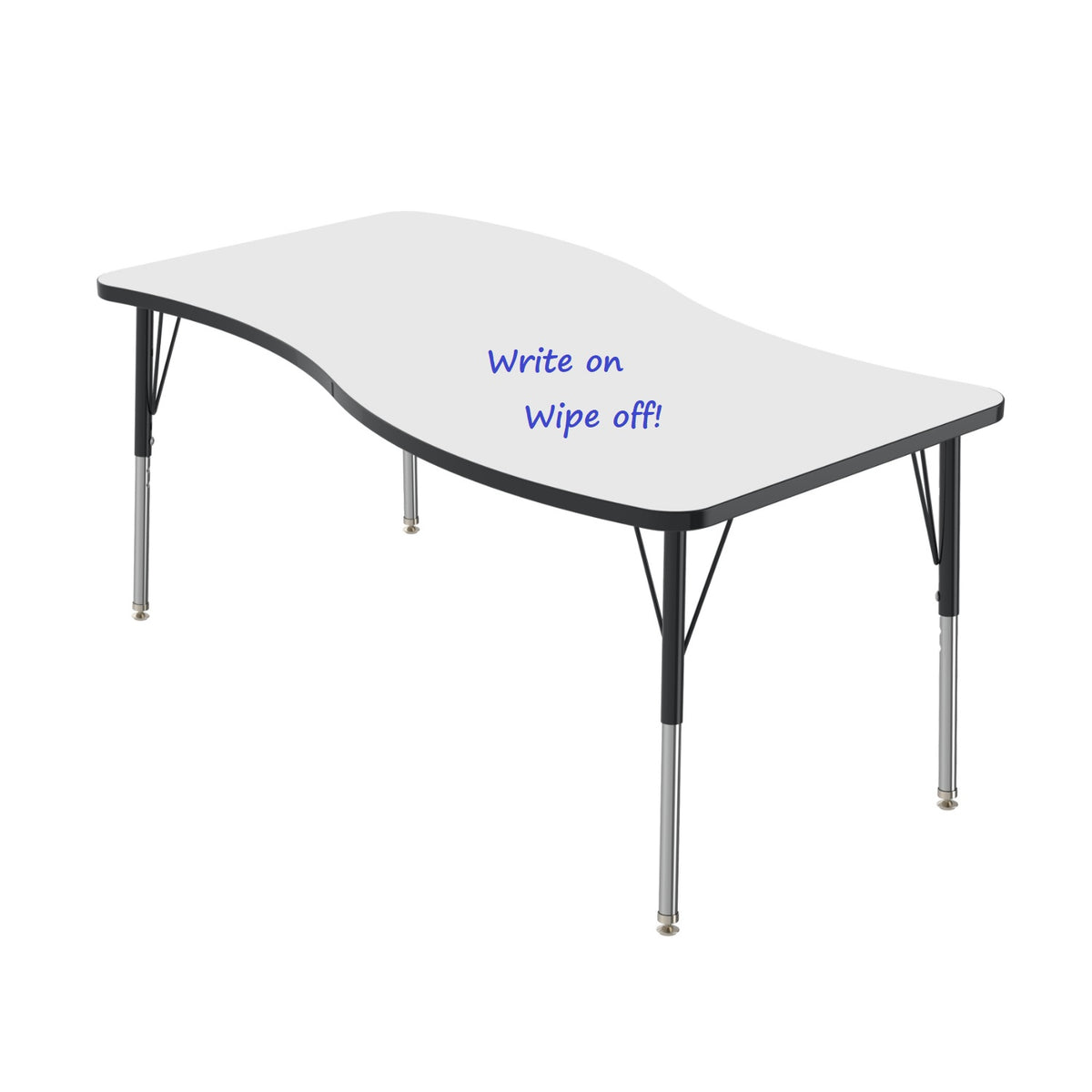 MG Series Adjustable Height Activity Table with Dry Erase laminate Markerboard Top, 30" x 60" Wave