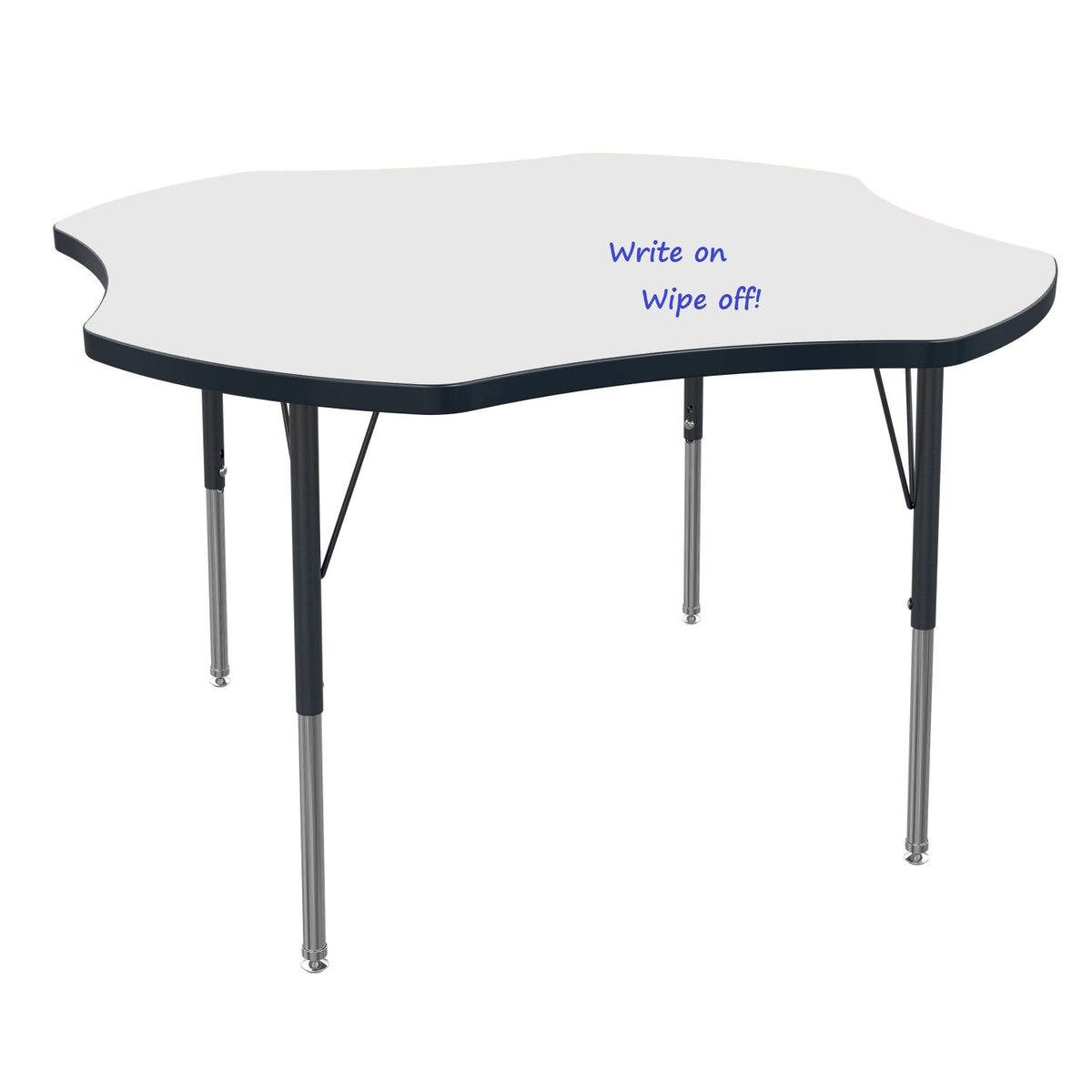 MG Series Adjustable Height Activity Table with Dry Erase Laminate Markerboard Top, 48" Clover