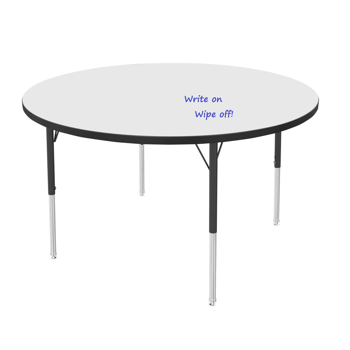MG Series Adjustable Height Activity Table with Dry Erase Laminate Markerboard Top, 60" Round