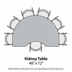 MG Series Adjustable Height Activity Table, 48" x 72" Kidney
