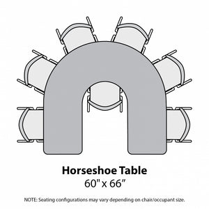 MG Series Adjustable Height Activity Table, 60" x 66" Horseshoe