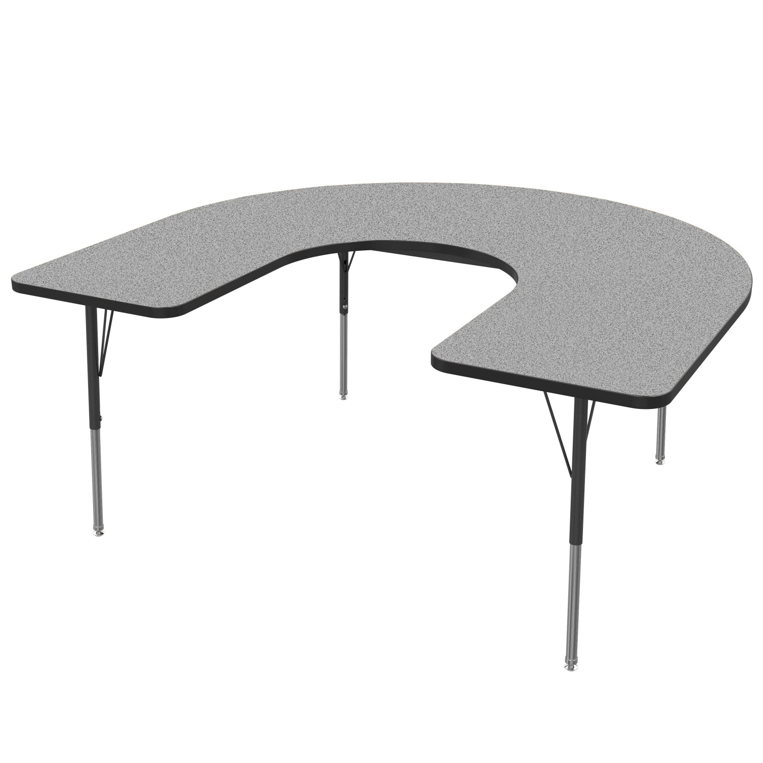 60x66 Blue Horseshoe-Shaped Table