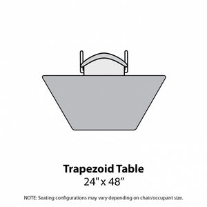 MG Series Adjustable Height Activity Table with Dry Erase Laminate Markerboard Top, 24" x 48" Trapezoid