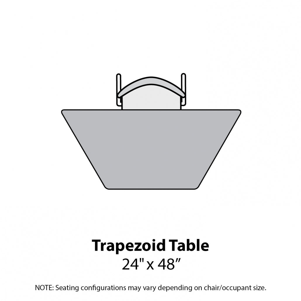 MG Series Adjustable Height Activity Table, 24" x 48" Trapezoid