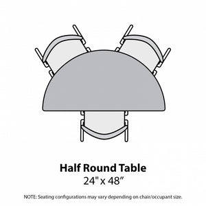 MG Series Adjustable Height Activity Table with White Dry Erase Markerboard Top, 48" Half Round